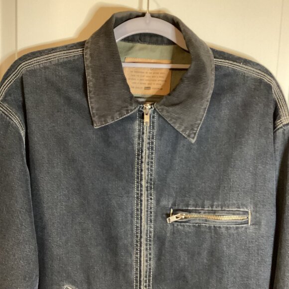 Bossini Jeans Men's Denim Jacket Corduroy Collar Lined Size S - Picture 2 of 13